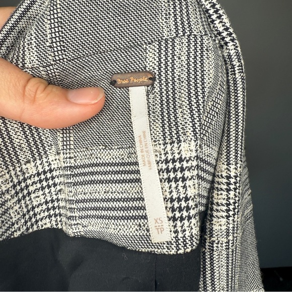 Free People Uptown Girl Sporty Oversize Blazer Black Combo Size XS - Picture 4 of 6